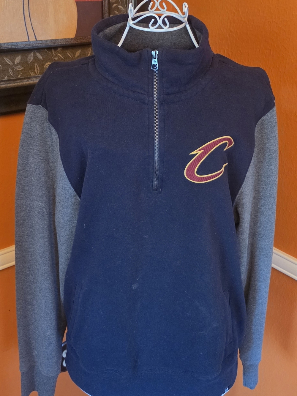 47 Cleveland Cavaliers Navy and Gray Half-Zip Pullover